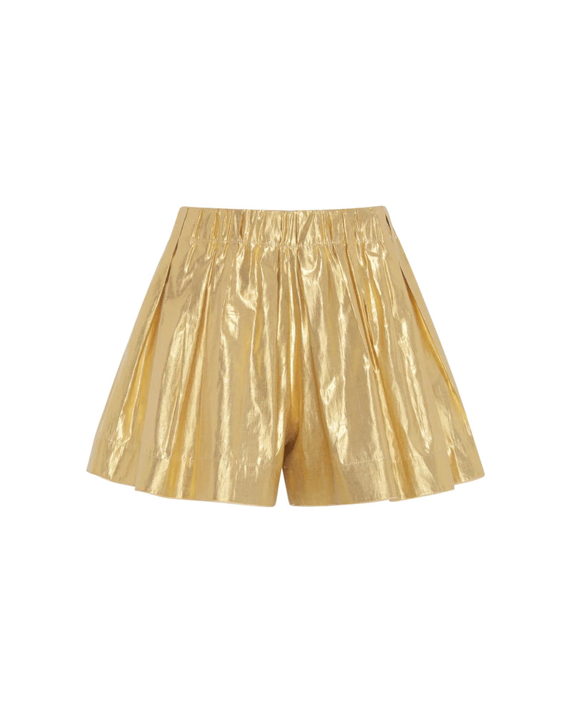 Setubal Gold Shorts Metallic Cotton