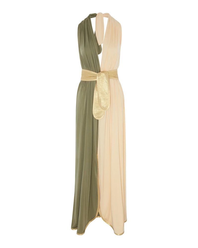 Setubal Silk Jersey Halterneck Dress With Belt