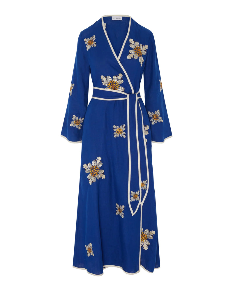 Melides Embroidered Kimono With Coordinating Belt